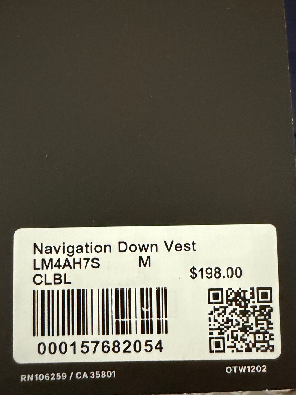 Lululemon Navigation Down Vest Mens M Classic Blue Goose Down Puffer NWT $198*M8 - Picture 3 of 4